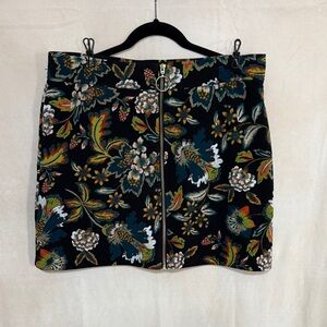 INC International Concepts Black Floral Mini Skirt